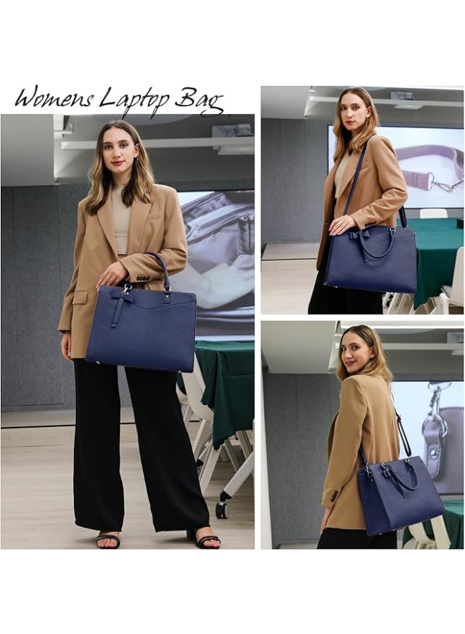 حقيبة الكمبيوتر المحمول للنساء 15.6 بوصة مقاومة للماء PU الجلد حقيبة عمل مكتب الأعمال حقيبة حقيبة الكمبيوتر حقيبة - Image 2